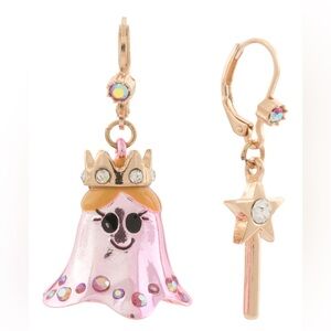 NIB Betsey Johnson Ghost Princess & Wand Mismatched Earrings